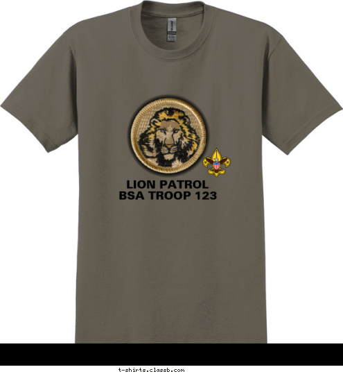 BSA TROOP 123 LION PATROL T-shirt Design SP3136