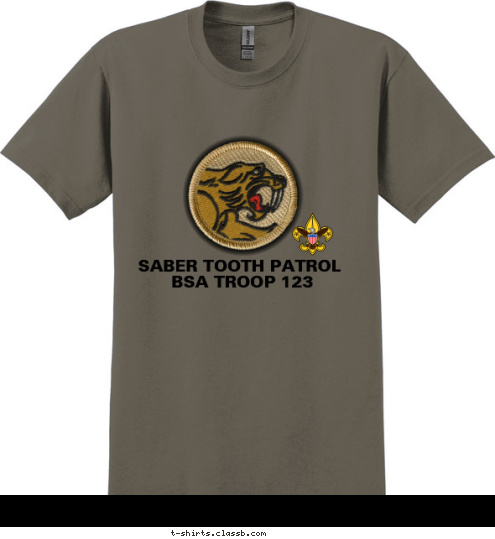 BSA TROOP 123 SABER TOOTH PATROL T-shirt Design SP3152