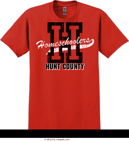 Homeschoolers HUNT COUNTY H T-shirt Design 