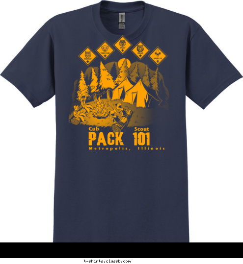 Illinois Scout Cub PACK 101 Metropolis,  Illinois T-shirt Design 