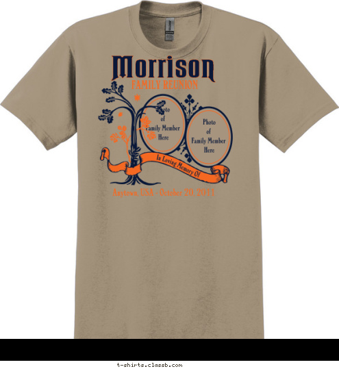 Morrison Anytown, USA - October 20, 2011 FAMILY REUNION T-shirt Design 