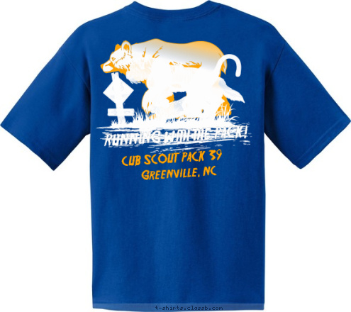 Greenville, NC 39 Pack 39 RUNNING WITH THE PACK! CUB SCOUT  PACK  T-shirt Design 