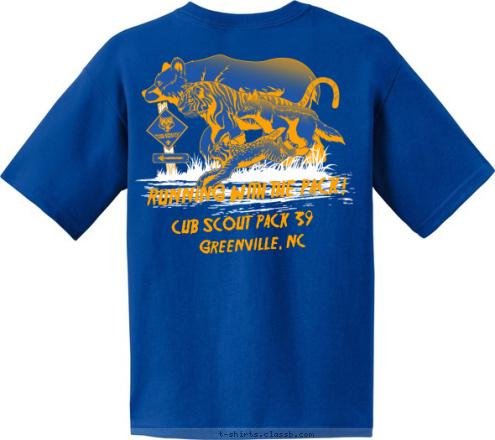 RUNNING WITH THE PACK! 39 Greenville, NC Pack 39 CUB SCOUT  PACK  T-shirt Design 