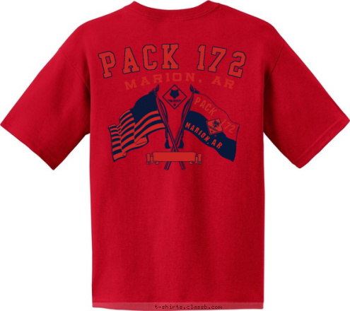 EST. 1942 Marion, AR
 Pack 172 AR Marion, 172 PACK Marion, AR PACK 172 T-shirt Design 