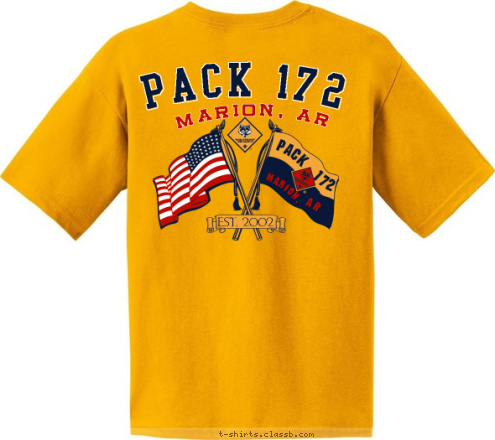 MARION, AR PACK 172 EST. 2002 172 PACK AR MARION, MARION, AR PACK 172 T-shirt Design 