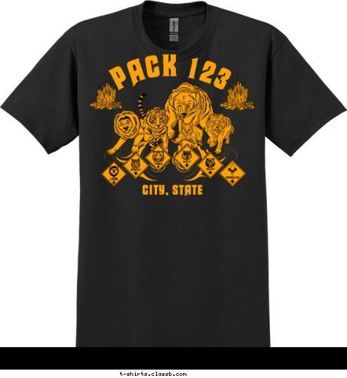 Your text here! PACK 123 CITY, STATE T-shirt Design SP4257