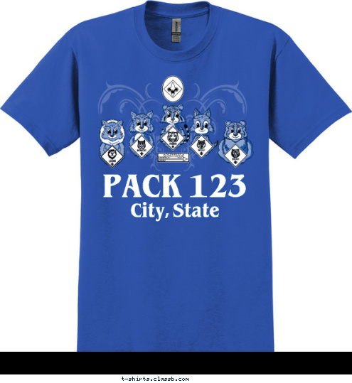 New Text Your text here! CUB SCOUT PACK 123 CITY, STATE City, State PACK 123 T-shirt Design SP4258