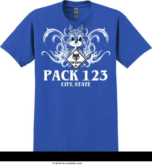 Your text here! CITY, STATE PACK 123 T-shirt Design SP4259