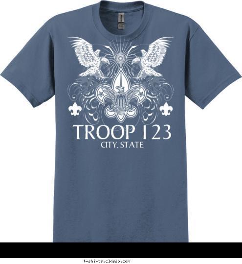 Your text here! CITY, STATE TROOP 123 T-shirt Design SP4260