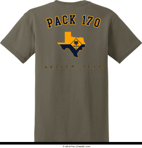 1998 EST. PACK 170 KELLER, TEXAS PACK 170 T-shirt Design 