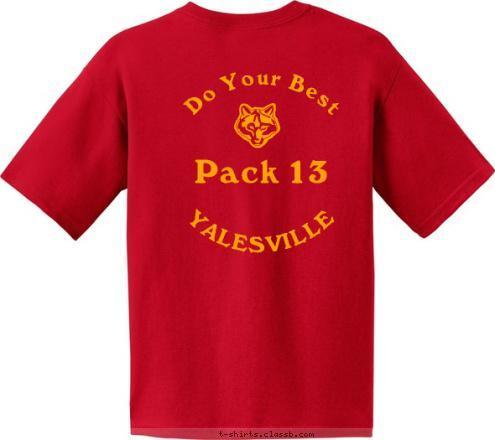 Do Your Best YALESVILLE Pack 13 Wallingford, CT pack 13 T-shirt Design Flames, red