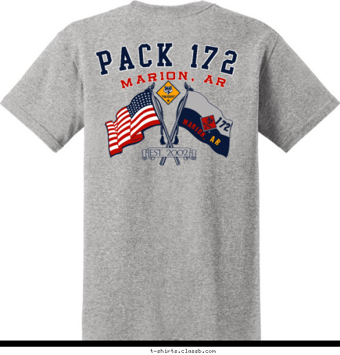 PACK MARION, AR PACK 172 EST. 2002 172 AR MARION, MARION, AR PACK 172 T-shirt Design 