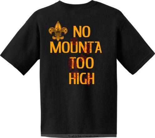 Be Prepared NO MOUNTAIN TOO HIGH Estes Park, CO 123
 Troop T-shirt Design 