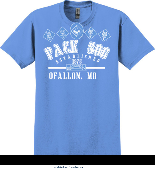 PACK 506 OFALLON, MO ESTABLISHED 1975 T-shirt Design 