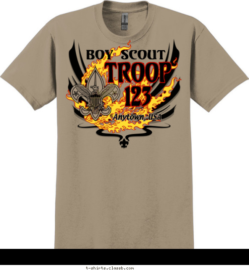 Anytown, USA TROOP
123 Boy Scout T-shirt Design 