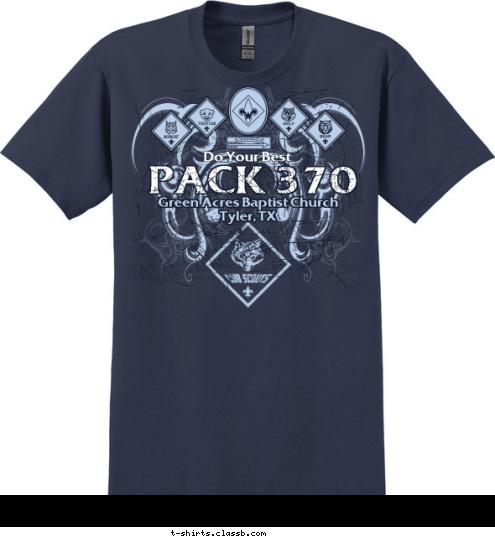 GABC PACK 370 Do Your Best Green Acres Baptist Church
Tyler, TX PACK 370 T-shirt Design 