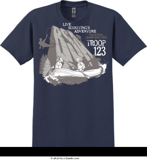 New Text RED RIDGE COUNCIL TROOP NATIONAL
JAMBOREE 2017 123 T-shirt Design SP4229