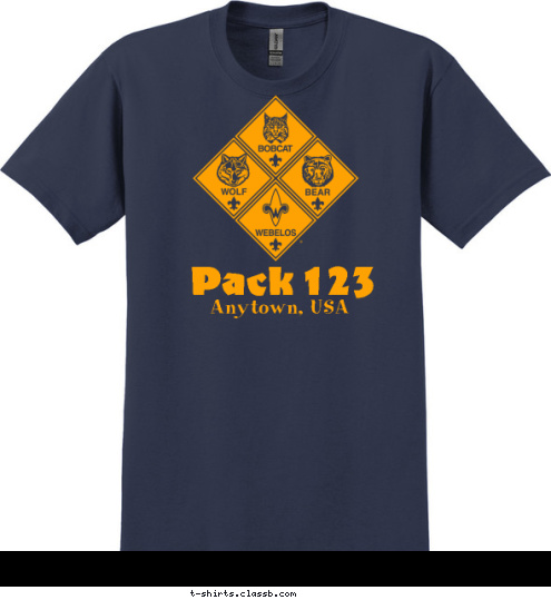 Pack 123 Anytown, USA T-shirt Design 