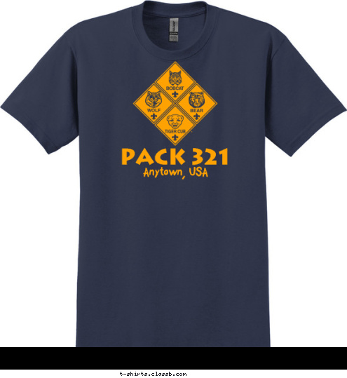 PACK 321 Anytown, USA T-shirt Design 