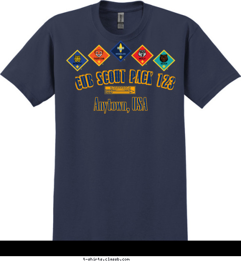 CUB SCOUT PACK 123 Anytown, USA T-shirt Design 