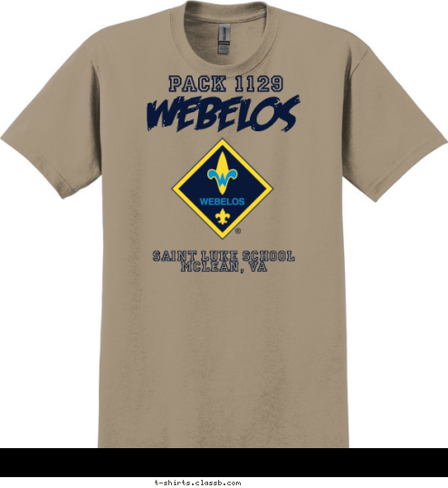 PACK 1129 Saint Luke School
McLean, VA WEBELOS T-shirt Design 