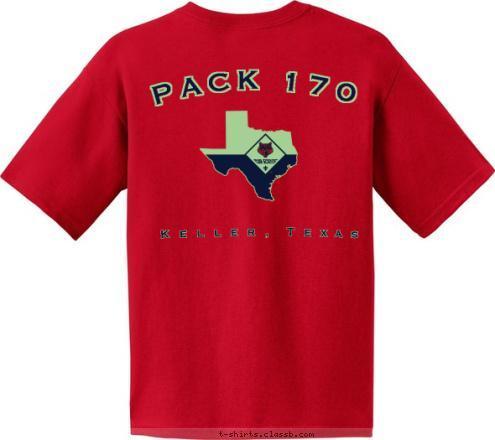 PACK 170 PACK 170 Pack 170 PACK 170 Keller, Texas T-shirt Design Pack 170 Activity Shirt