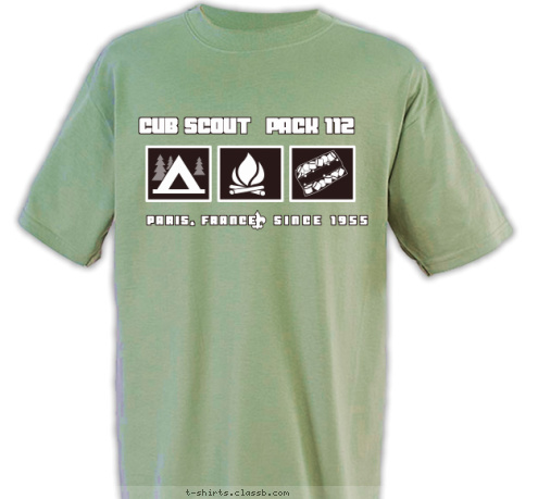 PARIS, FRANCE PACK 112 SINCE 1955 CUB SCOUT T-shirt Design 