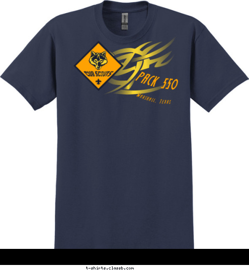 Marshall, Texas PACK 550 T-shirt Design 