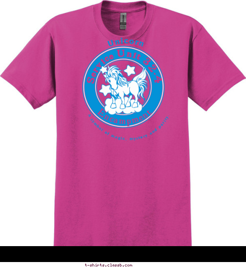 Service Unit 32-4 Encampment A symbol of magic, mystery and purity. Unicorn T-shirt Design 