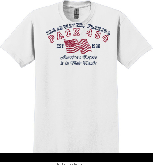 CLEARWATER, FLORIDA America's Future
is in Their Hands 1998 EST. PACK 484 T-shirt Design 