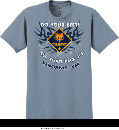 Vancouver, USA CUB SCOUT PACK 255 DO YOUR BEST! T-shirt Design 2012 Stone