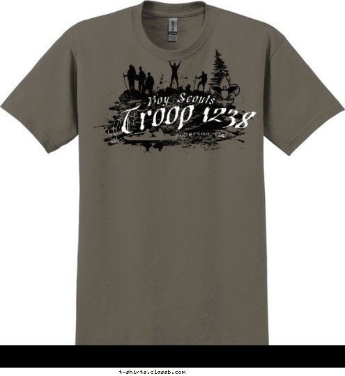 Troop 1238 Fullerton, CA Boy Scouts T-shirt Design 