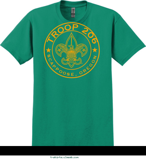 TROOP 206 SCAPPOOSE, OREGON T-shirt Design 