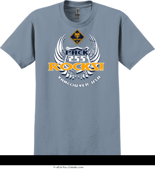 PACK 255 VANCOUVER USA ROCKS! T-shirt Design 