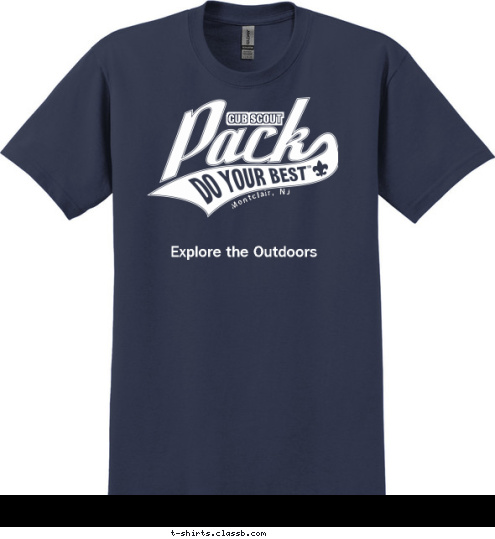 New Text 123 Explore the Outdoors Montclair, NJ CUB SCOUT T-shirt Design 