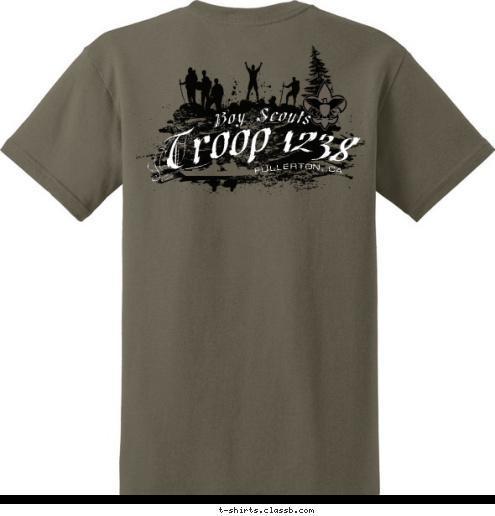 Fullerton, CA Troop 1238 FULLERTON, CA Troop 1238 Boy Scouts T-shirt Design 