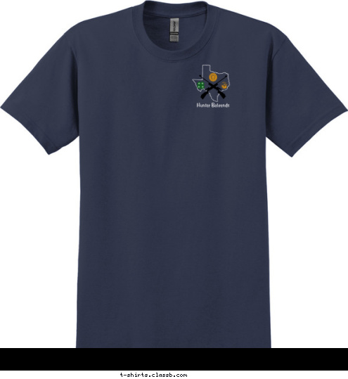 Fredericksburg, Gillespie County, Texas Shooting Sports Navy
JROTC Hunter Behrends T-shirt Design 