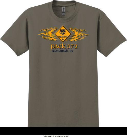 Savannah, TX pack 372 T-shirt Design Flames- option 1