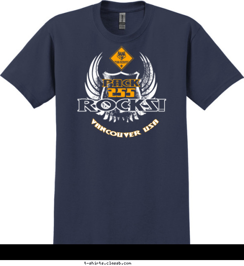 PACK 255 VANCOUVER USA ROCKS! T-shirt Design 