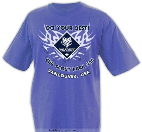 Vancouver, USA CUB SCOUT PACK 255 DO YOUR BEST! T-shirt Design 