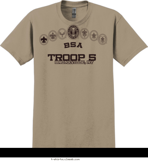 Bronxville, NY Troop 5 BSA Bronxville, NY TROOP 5 T-shirt Design 