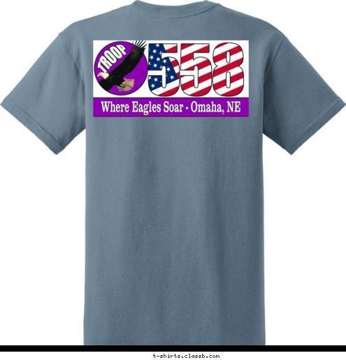 558 558 Omaha, NE BSA Troop  T-shirt Design 