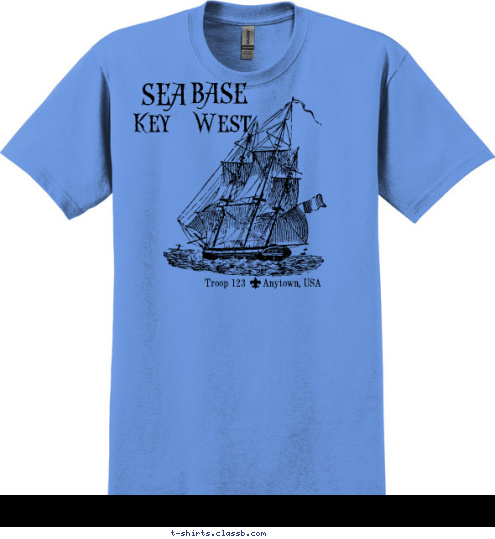 Troop 123      Anytown, USA Key West
 BASE SEA T-shirt Design 