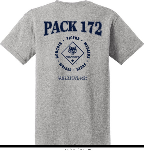 MARION, AR MARION, AR PACK 172 PACK 172 T-shirt Design 