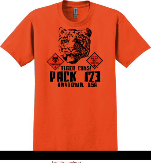 ANYTOWN, USA TIGER CUBS! PACK 123 T-shirt Design 