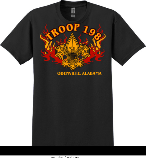 TROOP 198 ODENVILLE, ALABAMA T-shirt Design 