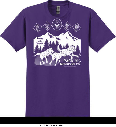 PACK 815 MORRISON, CO Running with the pack T-shirt Design 