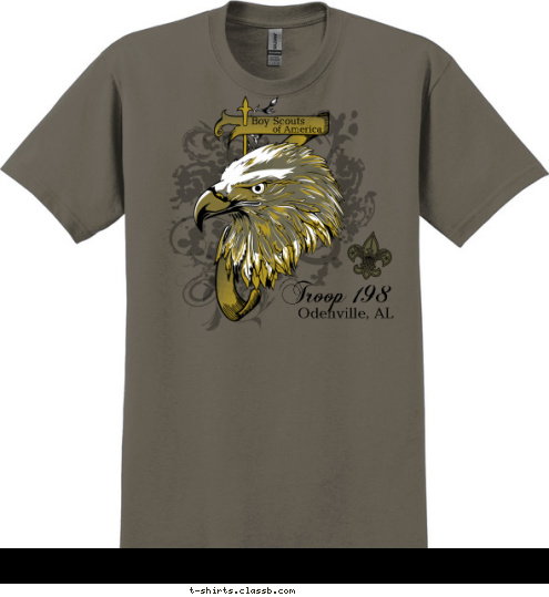 Troop 198 Odenville, AL Boy Scouts
 of America T-shirt Design 