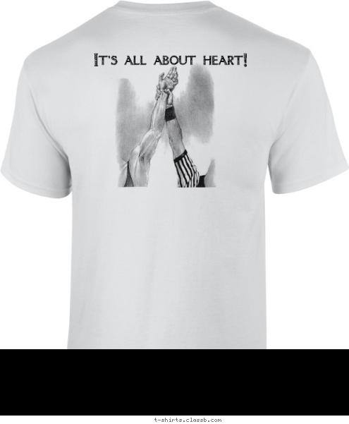 It's all about heart! Paul P. wrestling tournament December 15th 2012 Grammatico T-shirt Design 