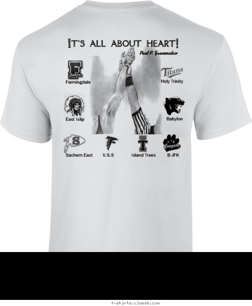 Holy Trinity New Text Babylon Farmingdale East Islip B-JFK Island Trees Paul P. Sachem East V.S.S wrestling tournament December 15th 2012 Paul P. Grammatico Grammatico It's all about heart! T-shirt Design 